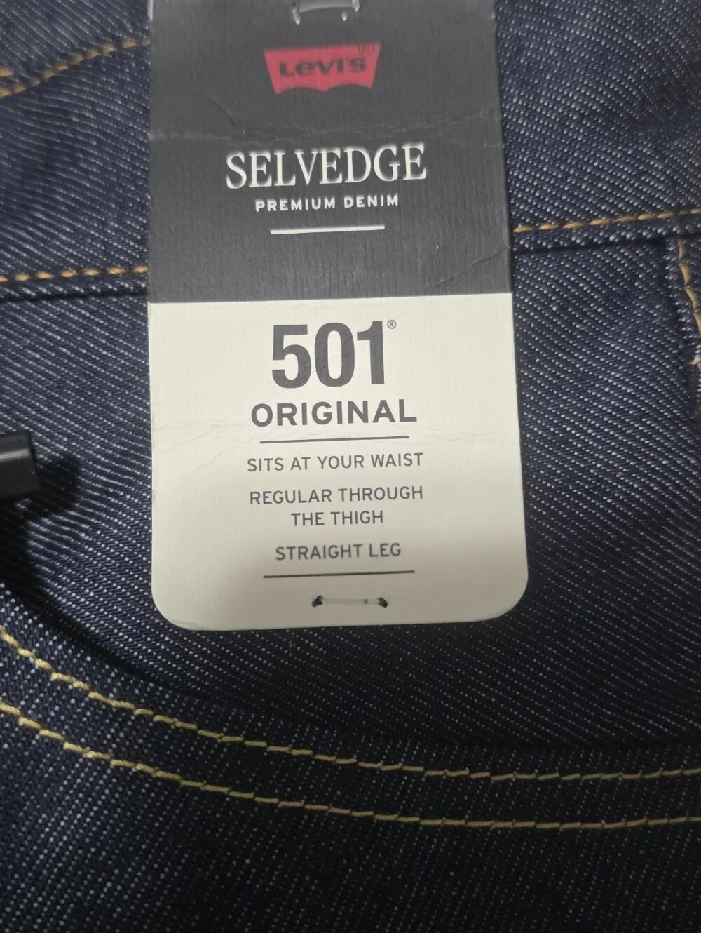 Levis Mens 501 Original Selvedge Jeans Hudson Rigid Dark Wash Size 29 X 30 NWT